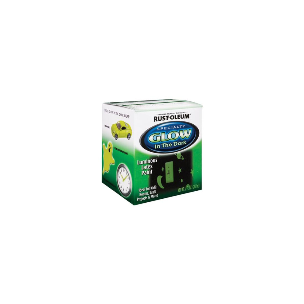 Rust-Oleum 214945 Glow in The Dark Brush On Paint  Half Pint  Green  7 Fl Oz (Pack of 1)