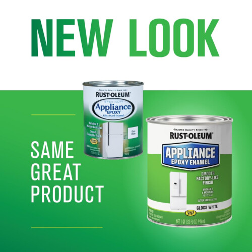 Rust-Oleum Rust-Oleum 241168 Peinture Époxy Spéciale pour Électroménagers, Quart, Blanc Brillant 32 Fl Oz (Pack de 1) 1