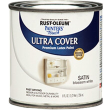 Rust-Oleum 267300-Χρώμα Latex Painter's Touch, 1/2 Πίντα, Satin Blossom White