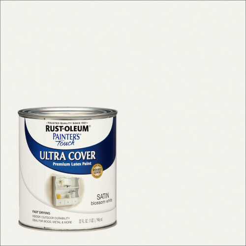 Rust-Oleum Rust-Oleum 267330 Painter's Touch Latexfarbe, Quart, Satinblüte Weiß 1