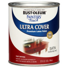 Rust-Oleum 267333 Painter's Touch Latexfarbe, Quart, Satin Kolonialrot, 1 Quart (Packung mit 1)
