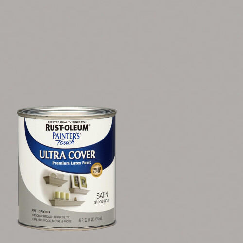 Rust-Oleum Rust-Oleum 267335 Painter's Touch Latexfarbe, Satin Stein Grau 32 Fl Oz (Pack von 1) 1