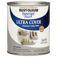 Rust-Oleum 267335 Painter's Touch Latex Acrylverf, Satin Steen Grijs 32 Fl Oz (1 Verpakking)