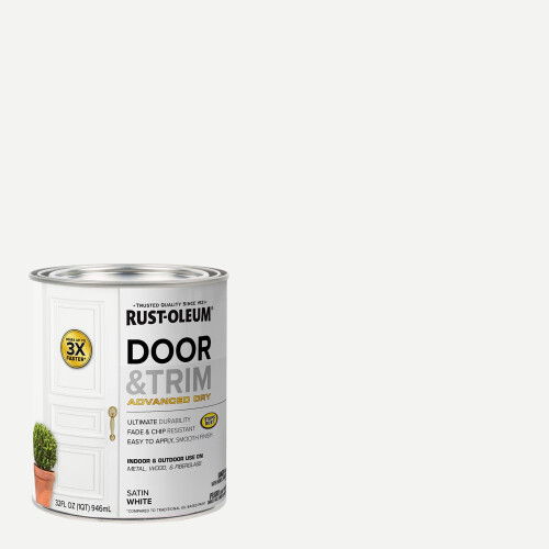 Rust-Oleum Rust-Oleum 369384 Advanced Dry Tür- & Rahmenfarbe, Quart, Satin Weiß 1