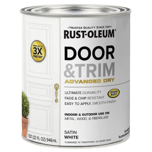 Rust-Oleum Rust-Oleum 369384 Advanced Dry Tür- & Rahmenfarbe, Quart, Satin Weiß