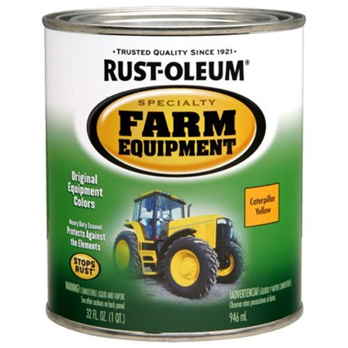 Rust-Oleum Rust-Oleum 7449502 Specialty Jordbruksutrustning Penselmålning, Quart, Caterpillar Gul