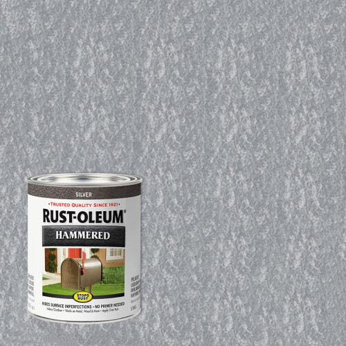 Rust-Oleum Rust-Oleum 7213502 Stops Rust Hammered Finish Farbe, Quart, Silber, 32 Fl Oz (Packung von 1) 1