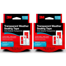 3M Interior Transparent Weather Sealing Tape for Windows and Doors Moisture Resistant Tape 1.5 in. x 10 yd. Roll - Pack of 2