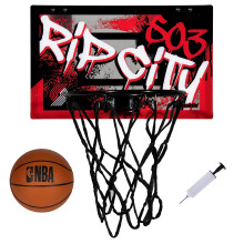 Franklin Sports NBA Portland Trail Blazers Over The Door Basketball Hoop - Kids Indoor Basketball Hoop with Mini Basketball - NBA Fan Shop Mini H