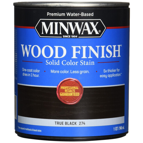 Minwax Χρωματική Ξυλόχρωμα Νερού, Στερεό Μαύρο, 1 Λίτρο