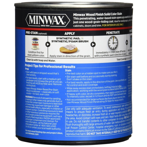 Minwax Χρωματική Ξυλόχρωμα Νερού, Στερεό Μαύρο, 1 Λίτρο 1