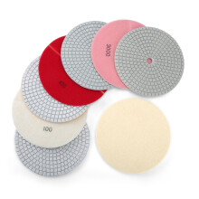 8-teiliges Diamant-Polierpads, 17,8 cm, Nass-/Trocken-Beton-Polierwerkzeug-Set fr Bohrer, Schleifer, Polierer, Krnung 503000, Polierset fr Marmor