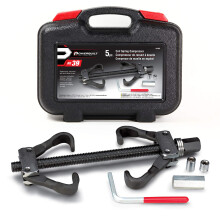 Powerbuilt Coil Spring Compressor Tool Kit 5 Piece Straight eller Curved Coil Springs Stötdämpare Foreign and Inhemska förvaringsfodral - 648603