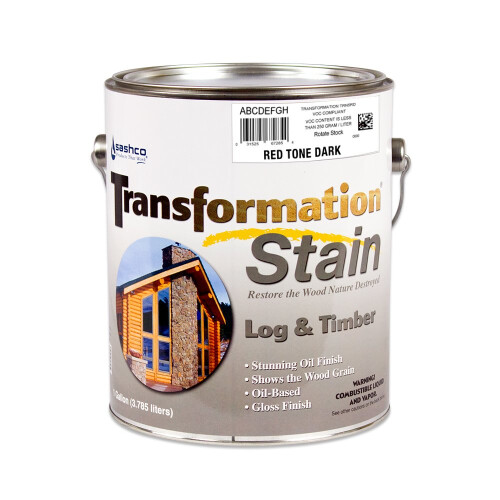 Sashco Transformation Log and Timber Stain, 1 Gallone Eimer, Rotton, Dunkel (1 Stck)