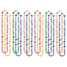 Beistle 12-pack Happy Birthday -kaulakoru monivδrinen HBD muovinen pukutarvike juhliin ja tapaamisiin Syntymδpδivδkorut ja juhlat 36
