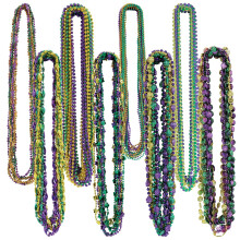 Mardi Gras Plastic Throw Beads Necklace Assortment 100 Piece Party Favors