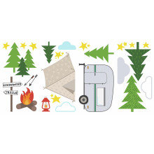 RoomMates RMK3642SCS Camping Peel and Stick Wall Decals
