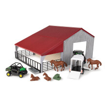 Tomy John Deere Clized Barn Farm Playset - 1:32 Escala - Incluye Barn Up Truck Toy Horse Toys y ms - JOHN Deere Farm Toys - 13 Conde - Edades 3