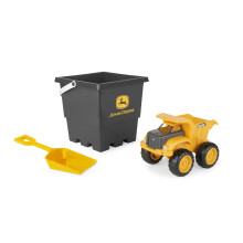 Juego de juguetes de Sandbox de John Deere - incluye cubo de juguete de camin volquete y pala de playa - juguetes para exteriores para nios peq