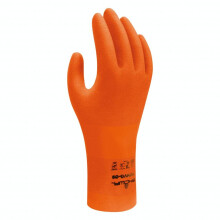 SHOWA 707HVO 12"" biologisch abbaubarer, chemikalienbestndiger Einweghandschuh Orange XX-Large 12 Paar