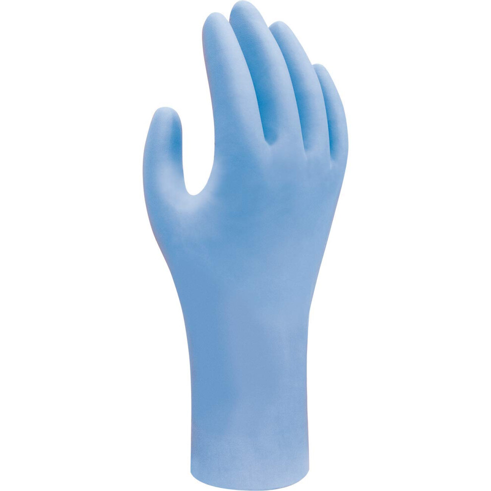 Showa 7502Pf Biodegradable Disposable Nitrile Powder-Free Safety Glove Food Safe 2.5 Mil Thick Small (1 Box Of 200 Gloves) Blue 038054654276