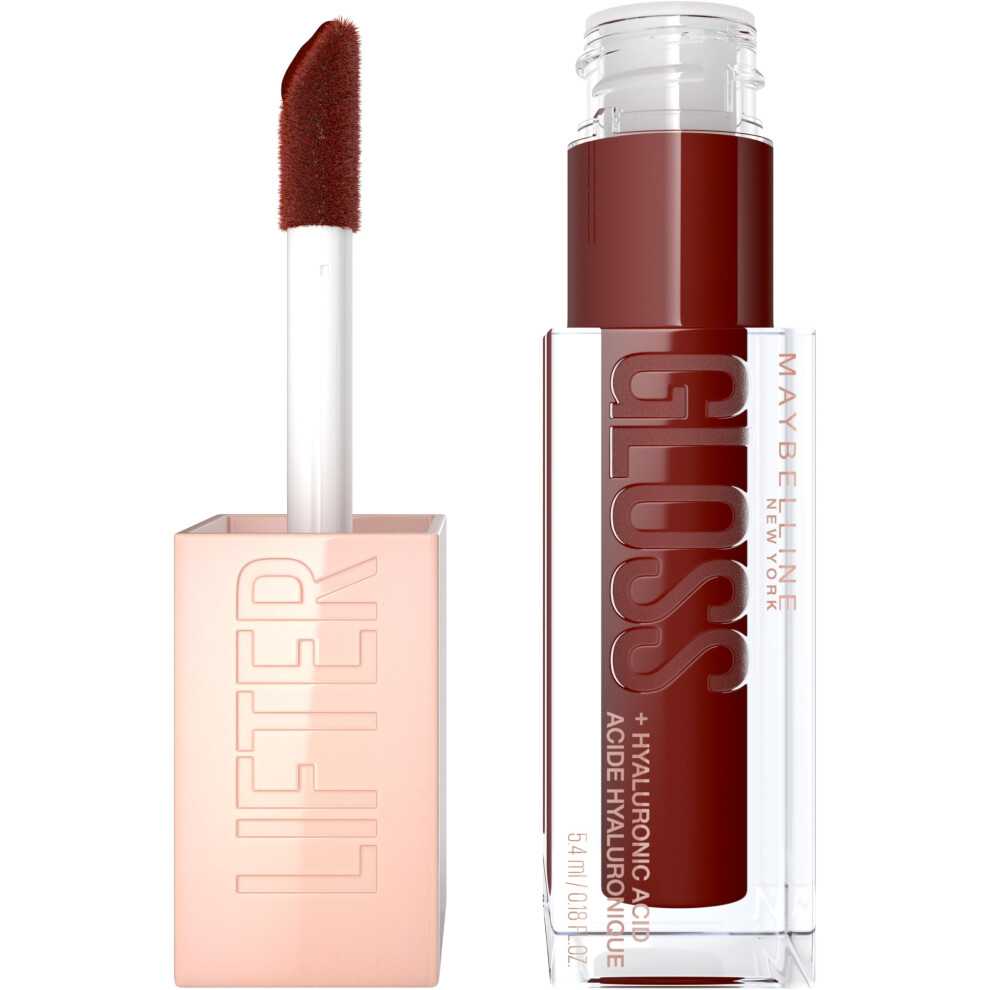 Maybelline Lifter Gloss  Hydrating Honey'd Lip Gloss with Hyaluronic Acid  High Shine for Plumper Looking Lips  Maple  1 Count