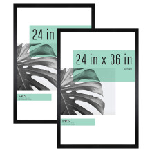 MCS Studio Gallery 24x36 Poster Frame Black Woodgrain Vertical & Horizontal Wall Hanging Large Picture Frame for Photos Posters & Art Prints (2