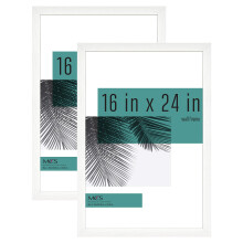 MCS Studio Gallery 16x24 Poster Frame White Woodgrain Vertical & Horizontal Wall Hanging Large Picture Frame for Photos Posters & Art Prints (2