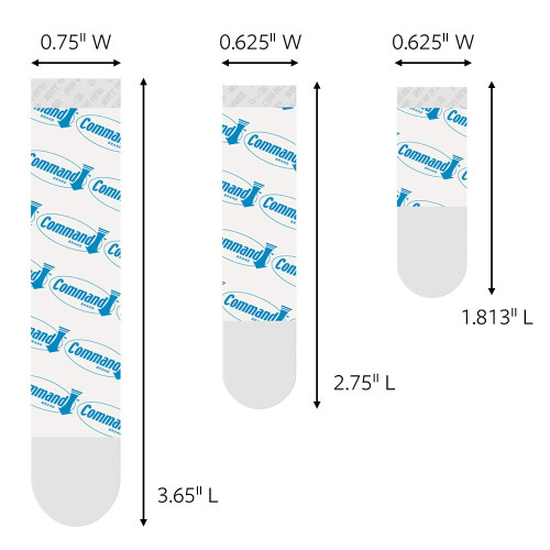 3M Command 17200CLR Plastic Refill Strips Assorted Size Clear 1