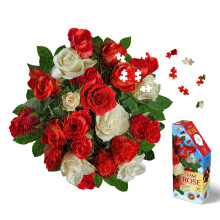 Madd Capp: I Am Rose - 350 Piece Jigsaw Puzzle- 8003 - Ages 10+ Unique Floral-Shaped Border Challenging Random Cut Includes Educational Madd C