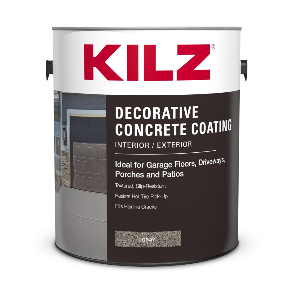 KILZ Decorative Concrete Coating Interior/Exterior Slip Resistant Gray 1 Gallon