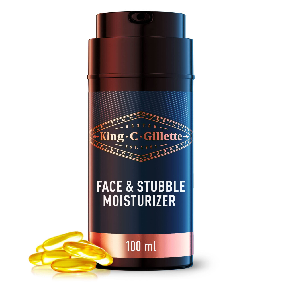 King C. Gillette Moisturizer for Face & Stubble with Vitamin B3 and B5 Complex  Face Moisturizer for Men  100 mL