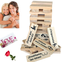 Spaans Blokken Torenspel voor volwassen koppels Bord en espaol Tumbling Stacking Lovers Funny Bedroom Sports
