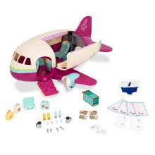 Lil Woodzeez Aereo a 5 posti Playset - Honeysuckle Airways - Set di giocattoli da 35 % per il gioco finto con accessori da viaggio - giocattoli e reg