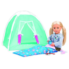 Our Generation - Accessoires pour poupées de 18 pouces - Ensemble de camping - Tente & Sac de couchage - Jeu de rôle 3+ ans