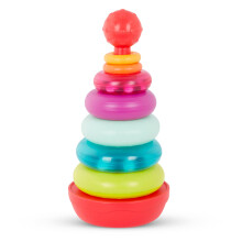 B. speelgoed - B. Baby - Stapelringen - Kleurrijke bijtringset - Zintuiglijk speelgoed - Babyrammelaars - 6 maanden + - Regenboogringen