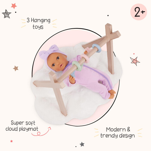 LullaBaby - Ginsio para brincar com bonecas - 3 brinquedos pendurados - Acessrios para bonecas de 14 polegadas - Brincar de fingir - Crianas d 2