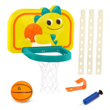 B. Toys - Hanging Basketball Net - Justerbar höjd - Mini Ball & Air Pump - Sports Toys & Active Play - 3 år - Dinosaur Dribbler