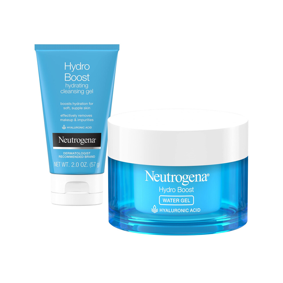 Neutrogena Hydro Boost Water Gel Daily Facial Moisturizer with Hyaluronic Acid  1.7 fl. oz  Hydro Boost Hydrating Facial Cleansing Gel with Hyalu