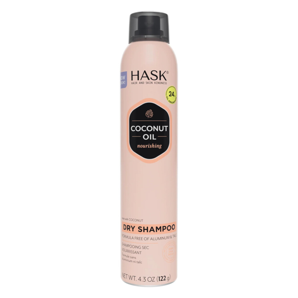 Hask Coconut Nourishing Dry Shampoo For All Hair Types Aluminum Free No Sulfates Parabens Phthalates Gluten Or Artificial Colors - 4.3Oz