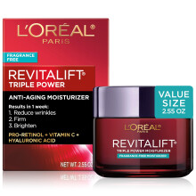 L'Oreal Paris Revitalift Triple Power Anti-Aging Ansigtsfugtighedscreme Duftfri Pro Retinol Hyaluronsyre og C-vitamin til at reducere rynker Opst