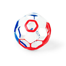 Bright Starts Oball Grippin' Goals Rattle Soccer Ball - Rood Wit en Blauw Gemakkelijk vast te pakken speelgoed voor pasgeborenen en volwassenen