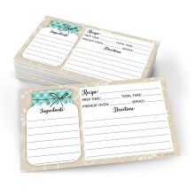 321 Done Mason Jar Receptkort Small (uppsättning av 50) 3 """" x 5 """" Dubbelsidig premium - Tillverkad i USA - Rustik Teal and Tan Notes from For W