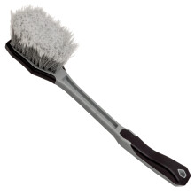 VIKING Car Wash Brush  Wheel and Fender Brush  Long Handle Tire Cleaner for Car Detailing  16.5 Inch  Grey/Black