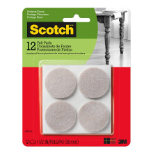 Scotch Filz Pads 12 PCs Beige Filzmbelpolster zum Schutz von Hartholzbden 1,5 """" Zoll rund leicht zu ansprechendes Selbst-Stick-Design zuverls