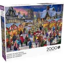 Buffalo Games - ALI Corti - Winter Village Festival - 2000 Piece Jigsaw Puzzle for Adults -Challenging Puzzle Perfect for Game Nights - Finished