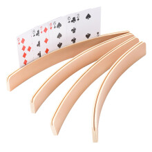 GSE Games & Sports Expert Set mit 4 Spielkartenhaltern aus Holz, gebogene Spielkartenablagen fr Bridge Hand & Foot Romm UNO-Kartenspiele (12,5 Zoll