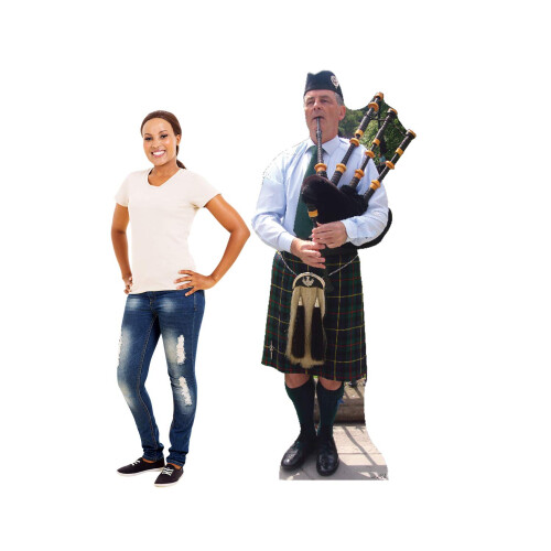 Kartonnen mensen Bagpiper levensgrote kartonnen uitsnede Standup 2