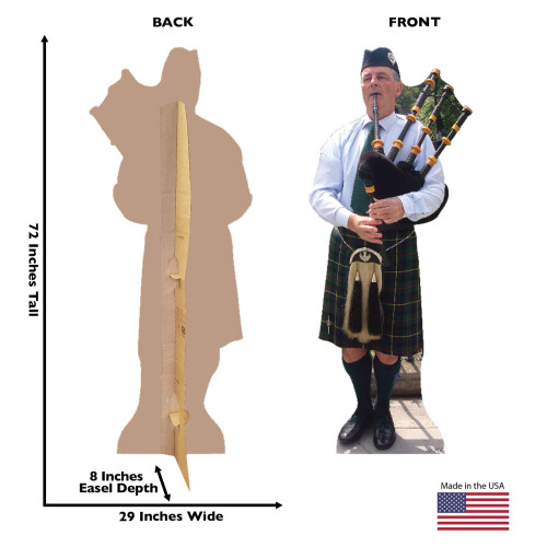 Kartonnen mensen Bagpiper levensgrote kartonnen uitsnede Standup 1