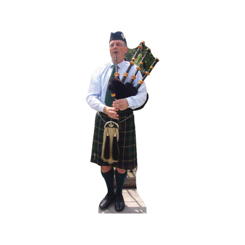 Kartonnen mensen Bagpiper levensgrote kartonnen uitsnede Standup